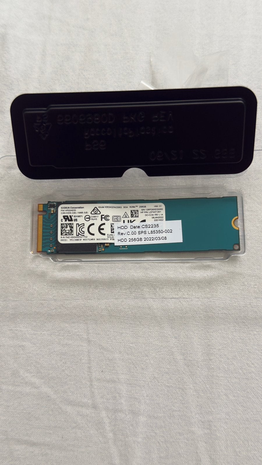 kioxia bg4 pcie nvme m.2 ssd - 256gb, Intern, Ophalen of Verzenden, Zo goed als nieuw, Overige aansluitingen