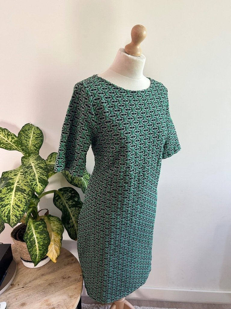 King Louie maat L groene retro najaar jurk 3465, Kleding | Dames, Maat 42/44 (L), Ophalen of Verzenden, Zo goed als nieuw, Knielengte