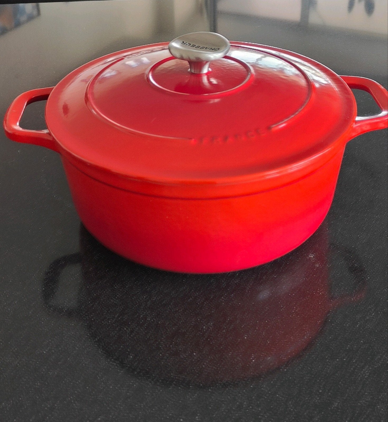 Chasseur Gietijzeren Braadpan - Rood, Ophalen, Zo goed als nieuw, Gietijzer