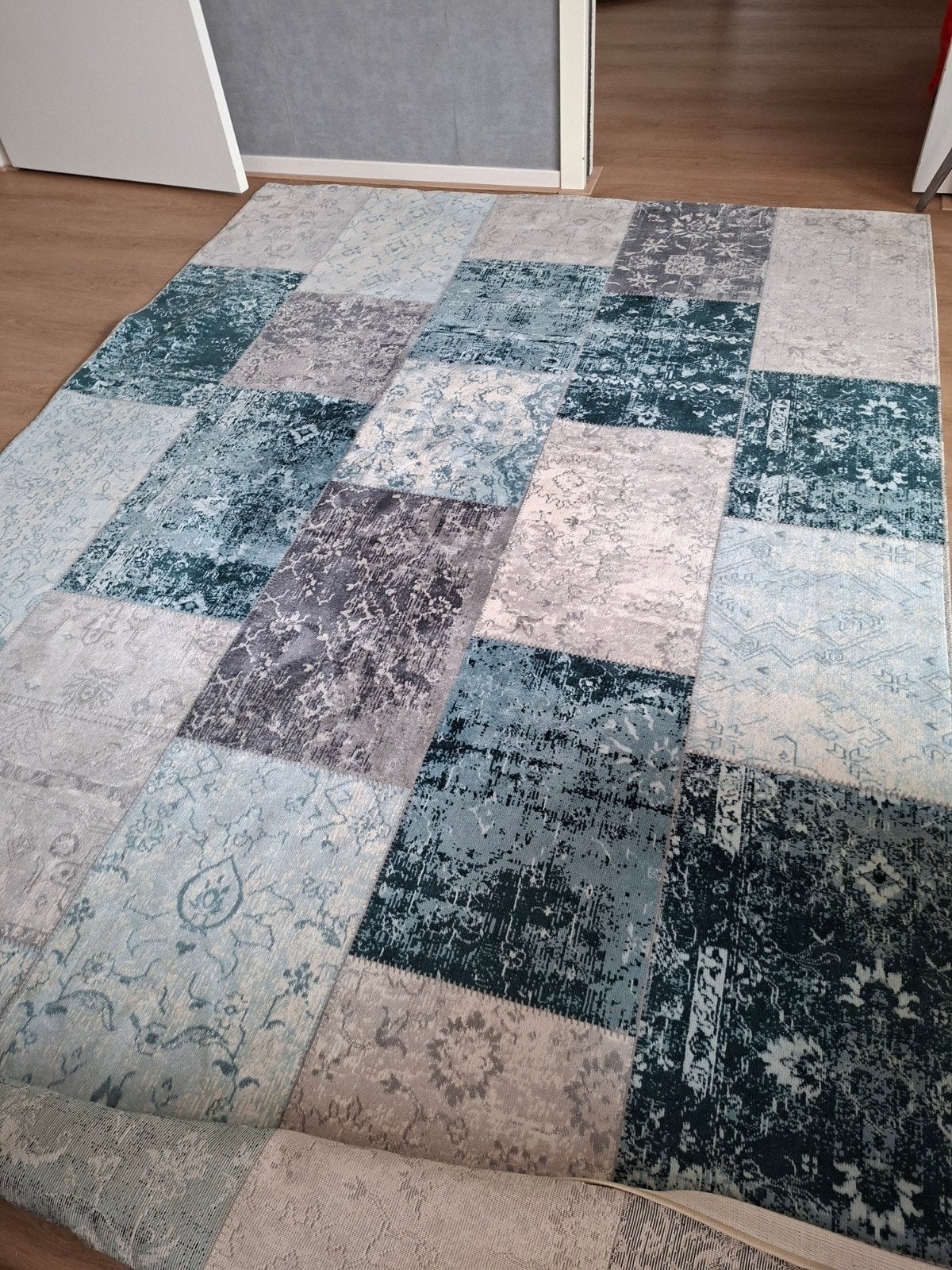 Prachtig  Petrol kleed 200 x 290 cm, Huis en Inrichting, Stoffering | Tapijten en Kleden, Ophalen, 200 cm of meer, Zo goed als nieuw