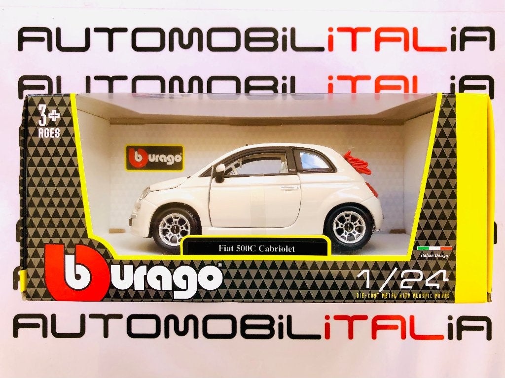 Fiat 500C Cabriolet BBurago bianco schaal 1:24, Ophalen of Verzenden, Nieuw, Auto, Bburago