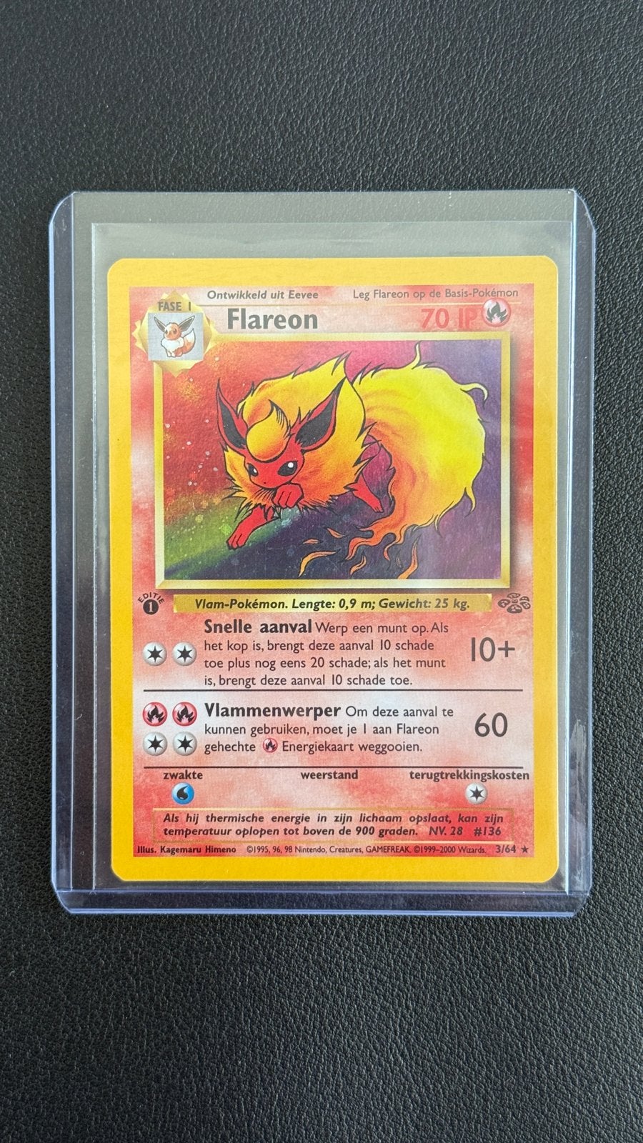 Flareon 3/64 Pokémon Jungle - 1st Edition NL, Verzenden, Zo goed als nieuw, Losse kaart