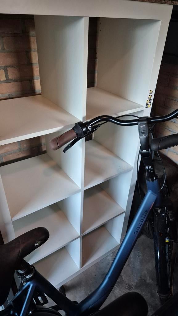 Witte IKEA expedit (Kallax) kast met 8 vakken en bureaublad, Ophalen, Gebruikt, 100 tot 150 cm, 50 tot 100 cm