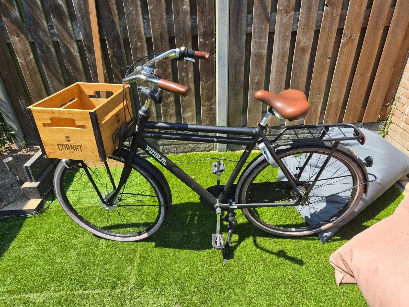 Transportfiets met krat en 7 versnellingen, Fietsen en Brommers, Fietsen | Dames | Damesfietsen, Terugtraprem, Versnellingen, Ophalen