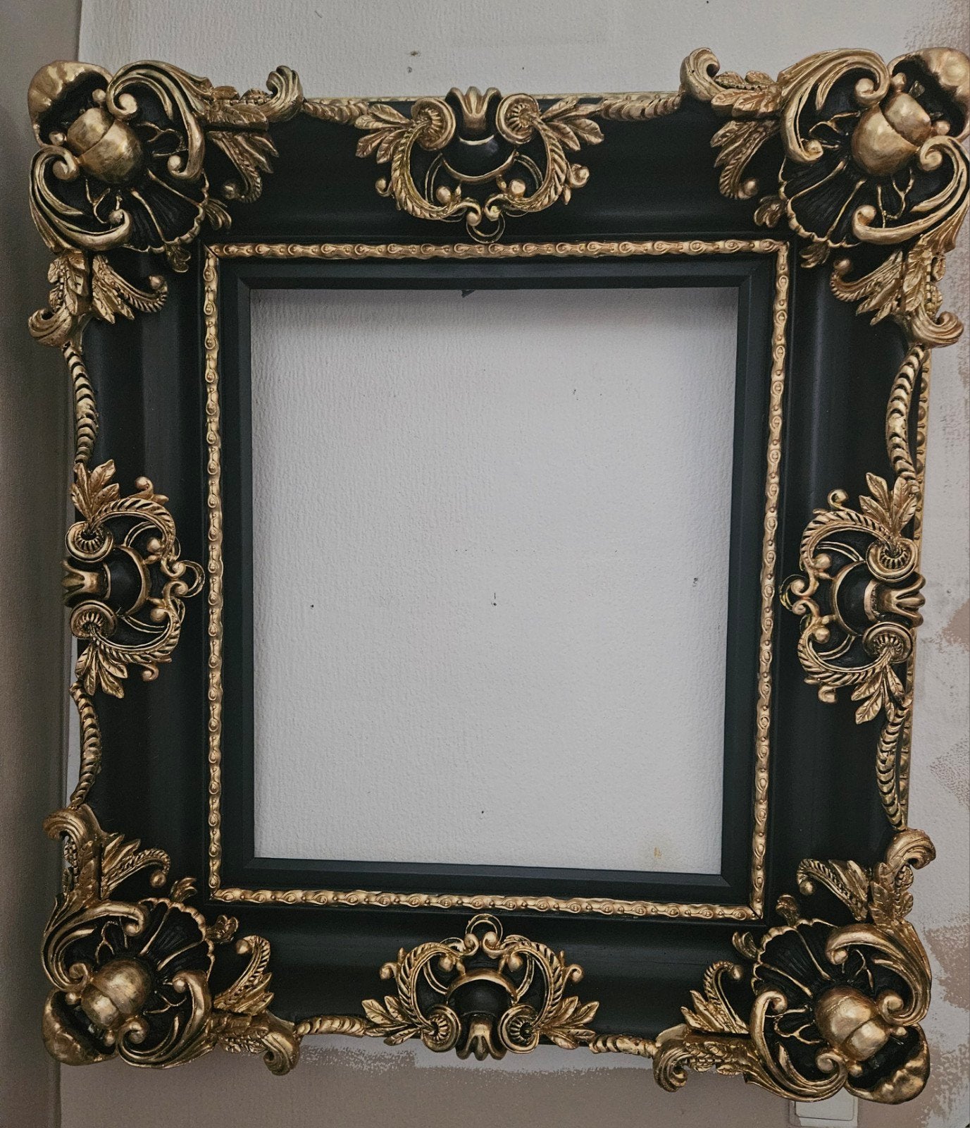 Barokke Fotolijst Zwart Goud - Sierlijke Decoratie, Ophalen, Kunststof, Hangend, Zo goed als nieuw