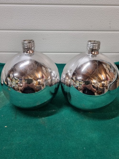 -	Flessen kogel model zilver glas, Ophalen of Verzenden, 'T Olde Gre-j, Info@toldegrej.nl, Endepoelstraat 20f Didam