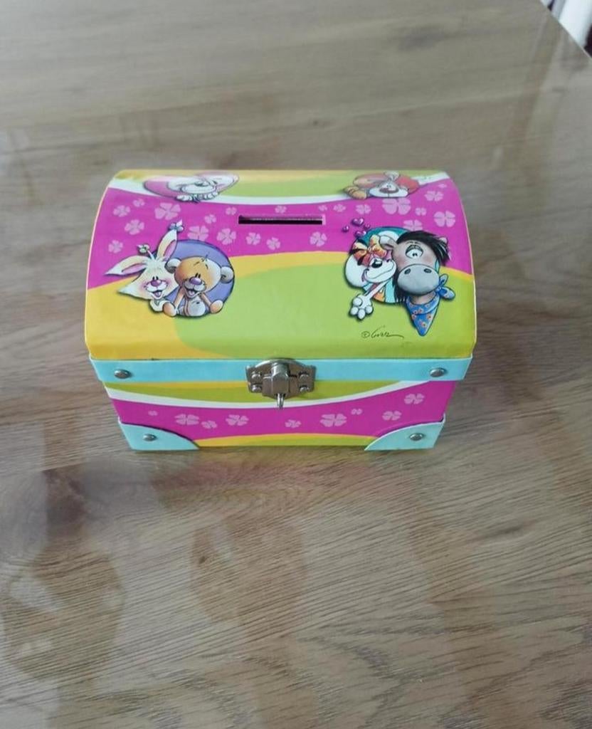Spaarpot met extra opbergvakje en slotmogelijkheid, Ophalen of Verzenden, Verschillende figuren, Zo goed als nieuw, Overige typen