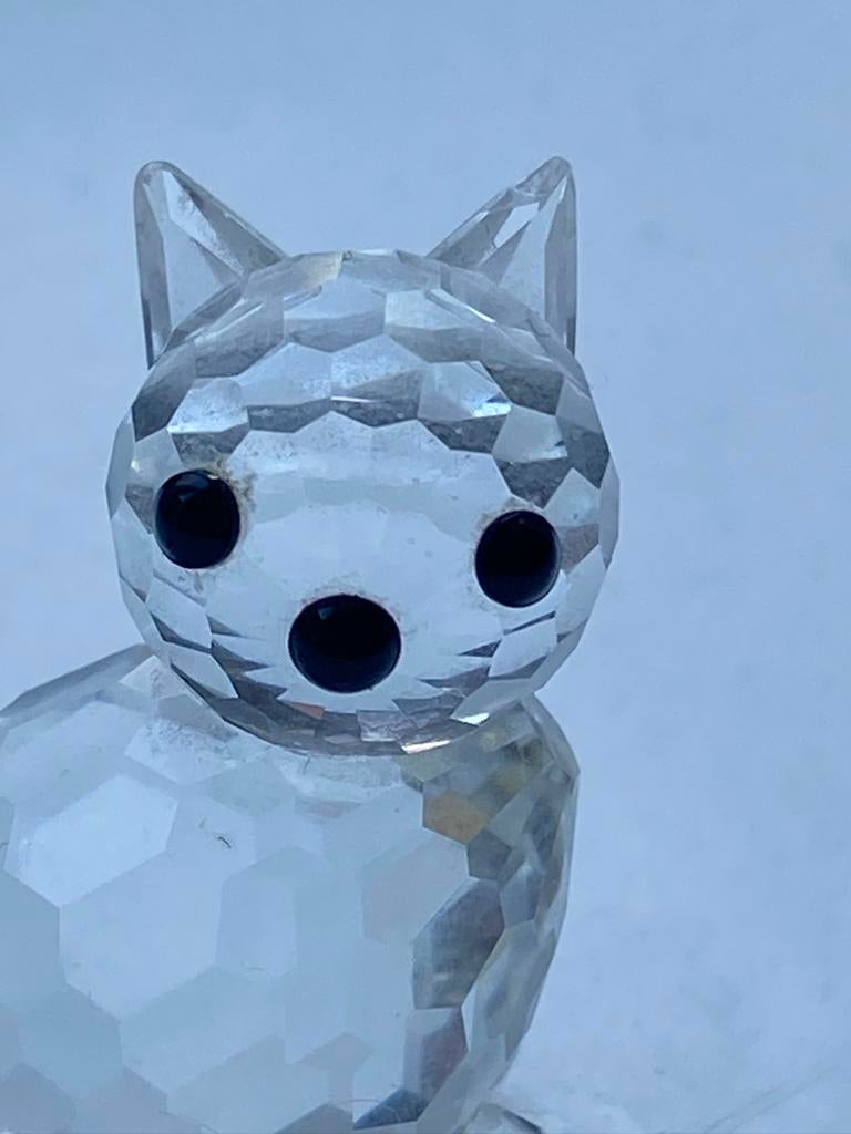 Kristallen Swarovski katje met zilveren staart, Verzamelen, Swarovski, Ophalen of Verzenden, Zo goed als nieuw, Figuurtje
