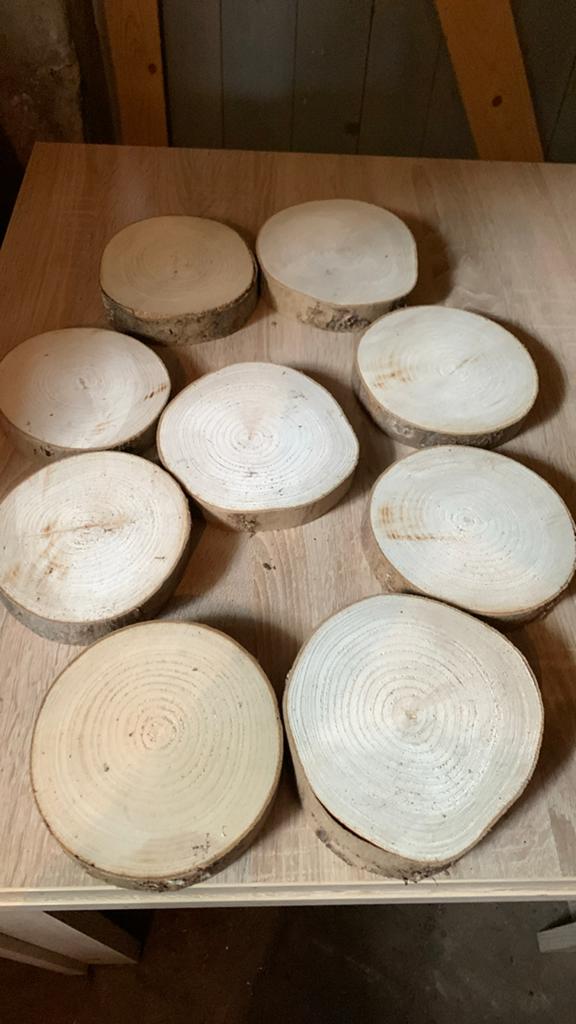 Houtschijven 9 stuks, Verzenden, Nieuw, Hout, Knutselmateriaal