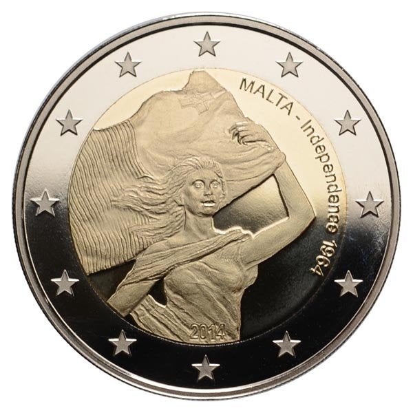 2 Euro Malta 2014 - Onafhankelijkheid van GB - UNC, Verzenden, Malta, 2 euro, Losse munt