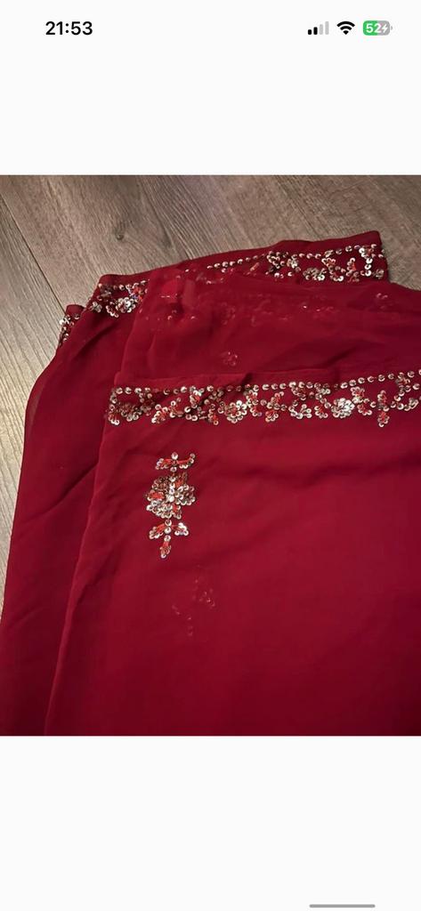 indiase sari, Kleding | Dames, Gelegenheidskleding, Ophalen, Zo goed als nieuw, Rood, Overige typen
