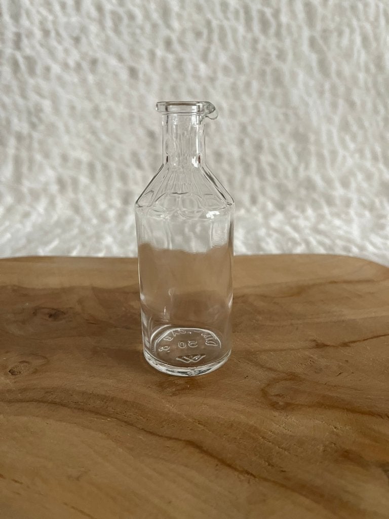 Glazen mini flesje hoogte 10 cm, Ophalen, Zo goed als nieuw, Glas