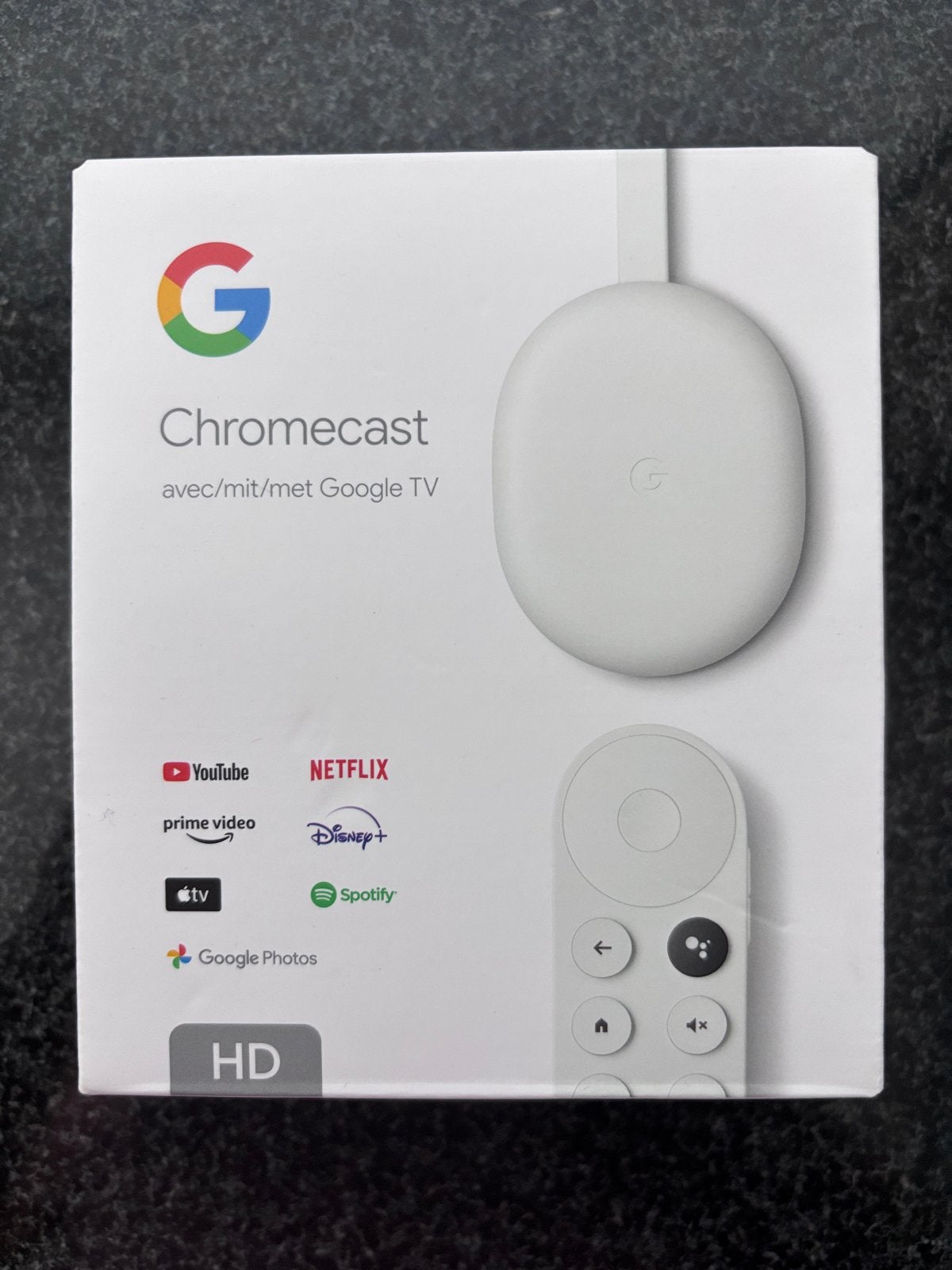 Google Chromecast met Google TV (HD) - zgan in doos, Ophalen of Verzenden, Nieuw, HDMI, Zonder harde schijf