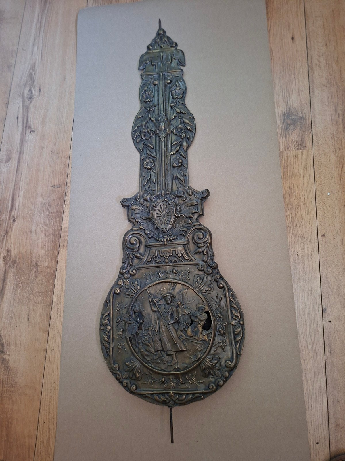 Antieke Comtoise-Lyra Slinger, 1860-1890, 90x30 cm, Ophalen of Verzenden