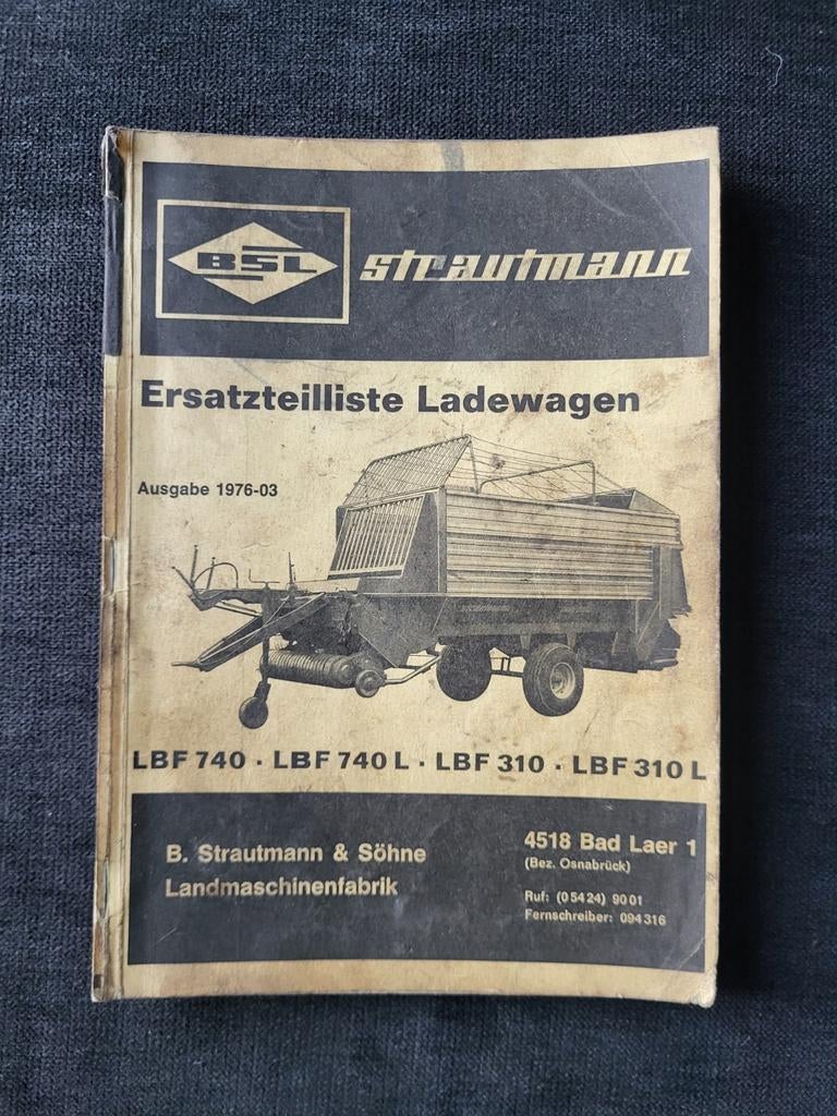 Strautmann LBF 740 (L) LBF 310 (L) Ersatzteilliste, Ophalen of Verzenden