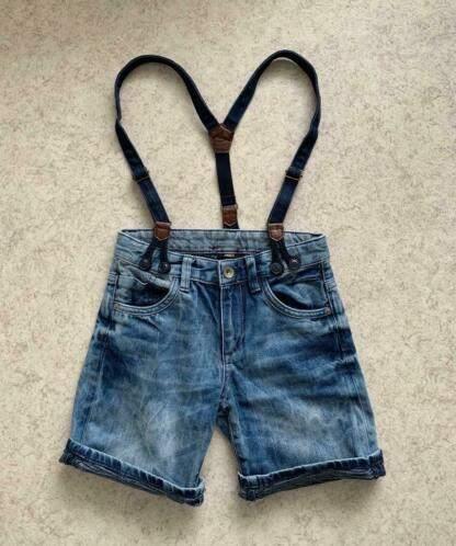 Stoere MEXX jeans short/ salopette, maat 122, Verzenden, Zo goed als nieuw, Jongen, Mexx
