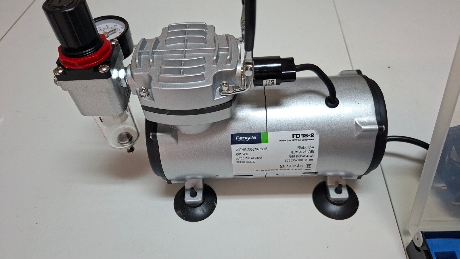 Fengda FD 18-2 Airbrush Compressor met Luxe Airbrush Set, Ophalen of Verzenden, Nieuw, Airbrush en Toebehoren