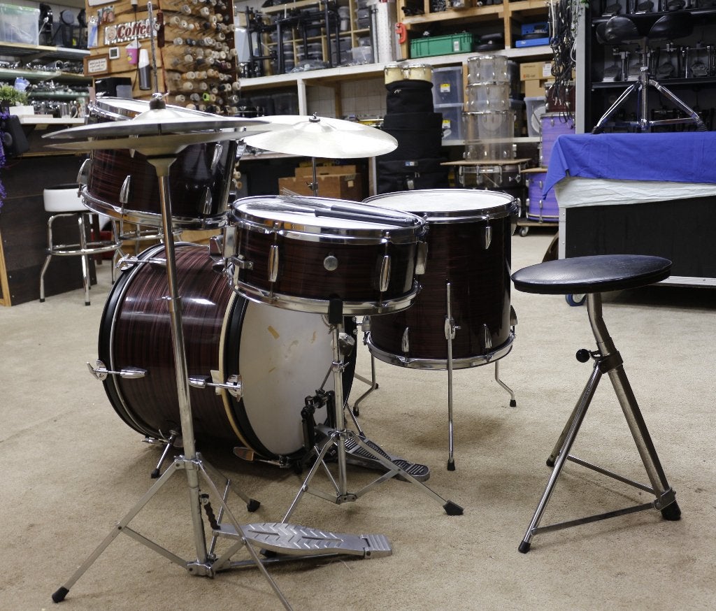 drumstel: aria vintage red mahonie 20/12/14/14sn shellset, Gebruikt, Jouwdrumstel@gmail.com, Ophalen, Overige merken