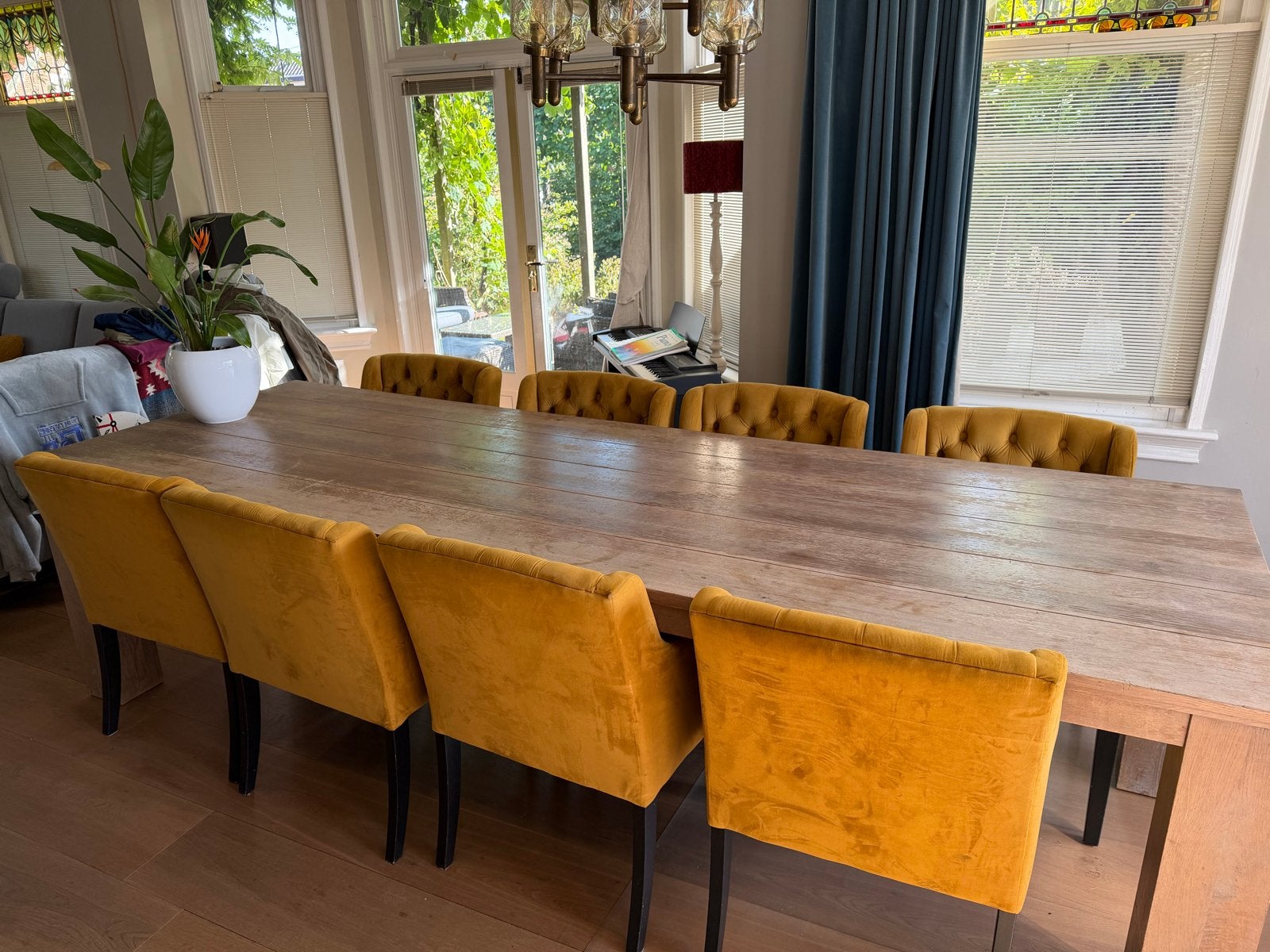 Robuuste Eikenhouten Eettafel 300 x 100 cm, Ophalen, 100 tot 150 cm, Eikenhout, 200 cm of meer