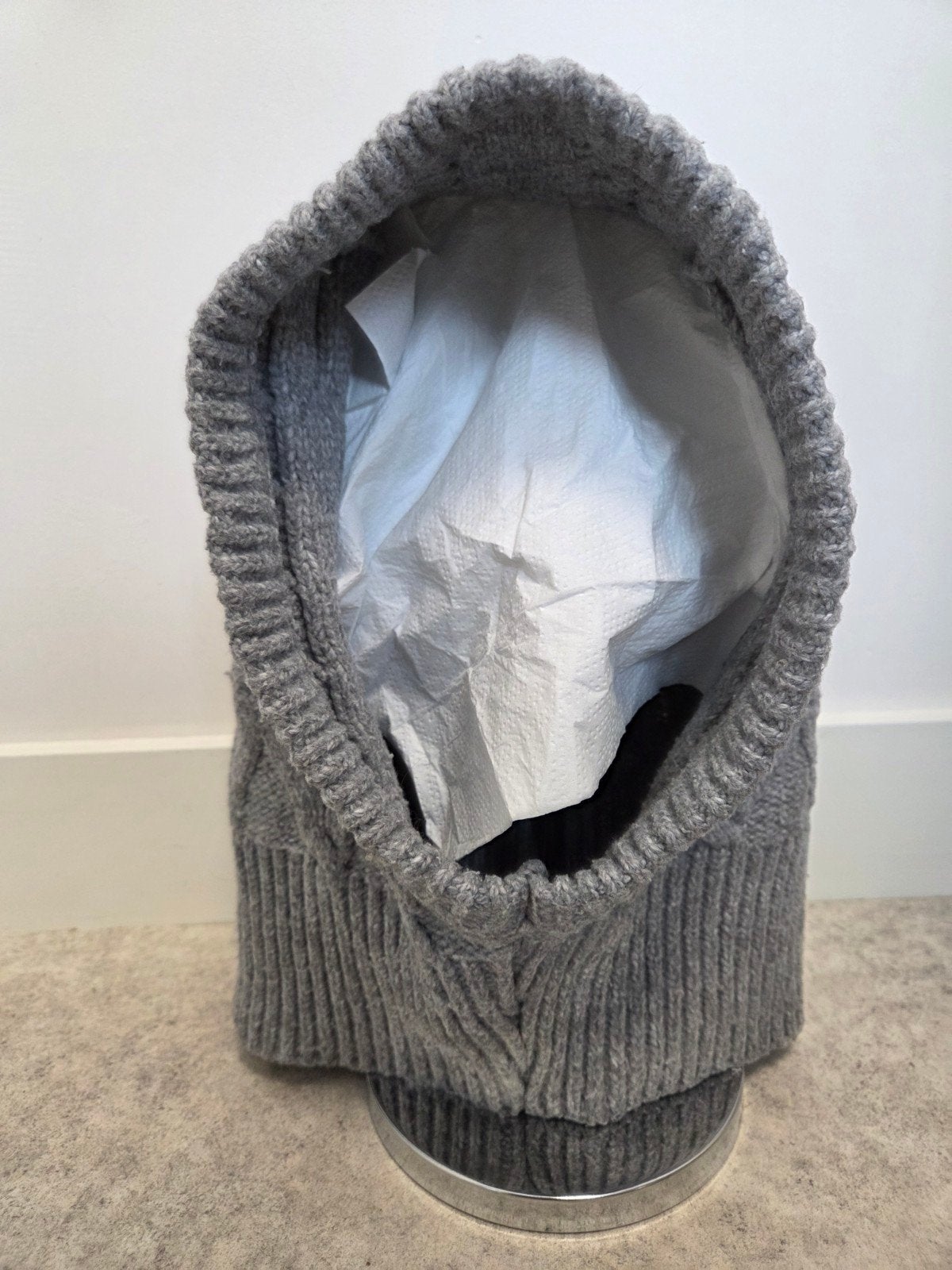 Primark gebreide balaclava muts grijs, Primark, Ophalen of Verzenden, Zo goed als nieuw, Muts