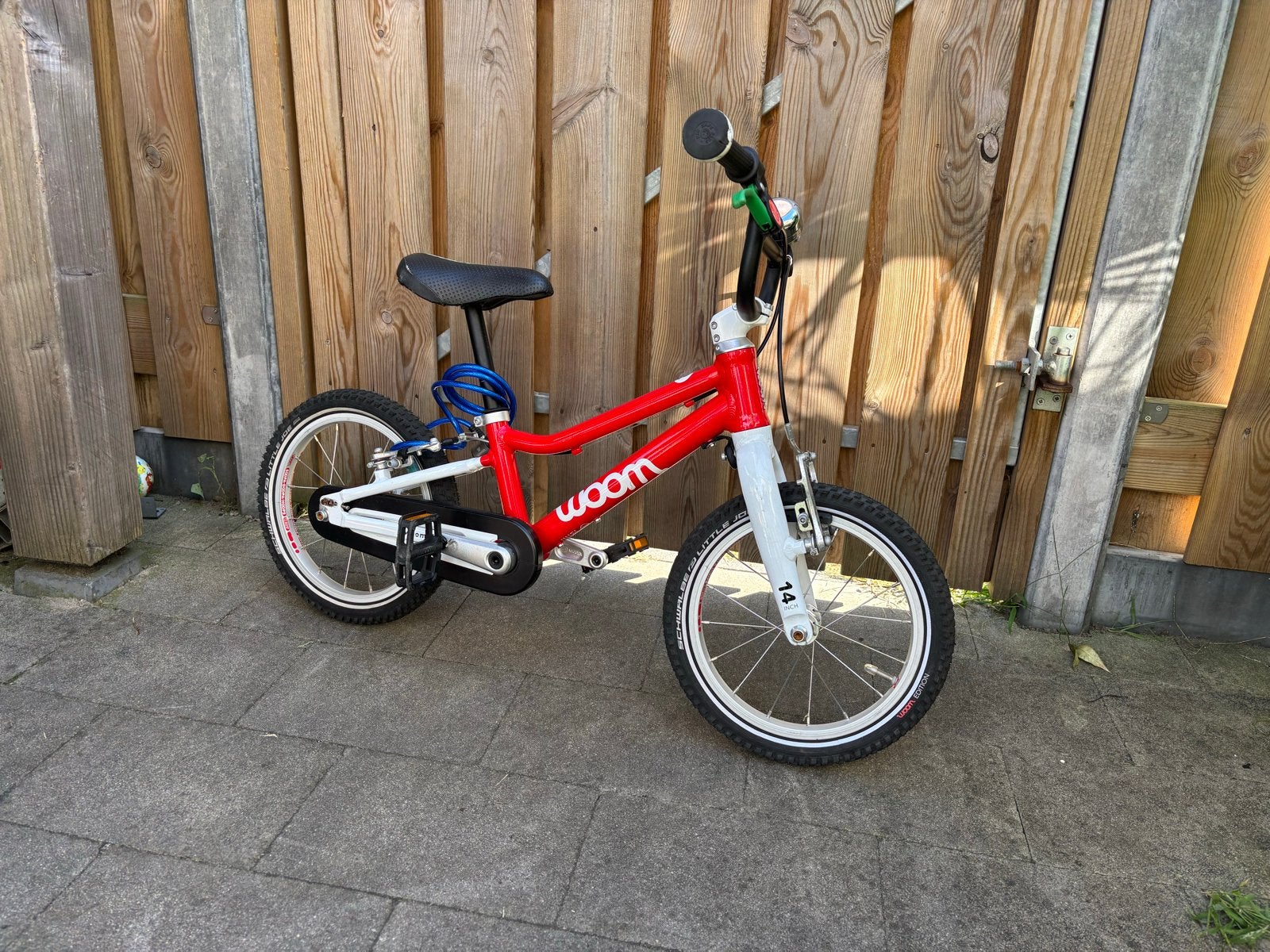 Woom 2 kinderfiets - Rood - 14 inch, Fietsen en Brommers, Ophalen of Verzenden, Gebruikt, Velgrem, Minder dan 16 inch