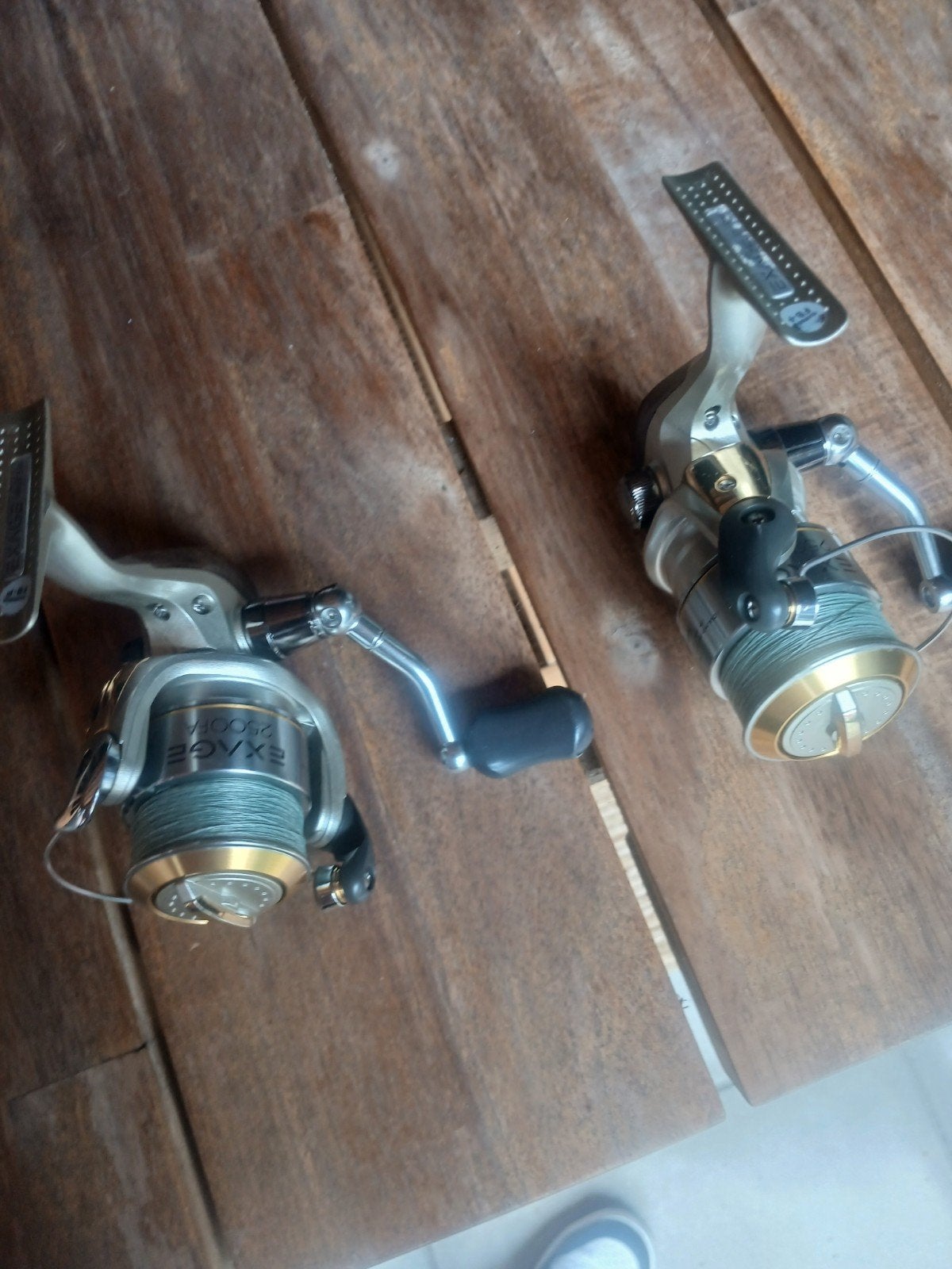 Te koop 2x schimano exage 2500 fa, Ophalen of Verzenden, Zo goed als nieuw, Molen