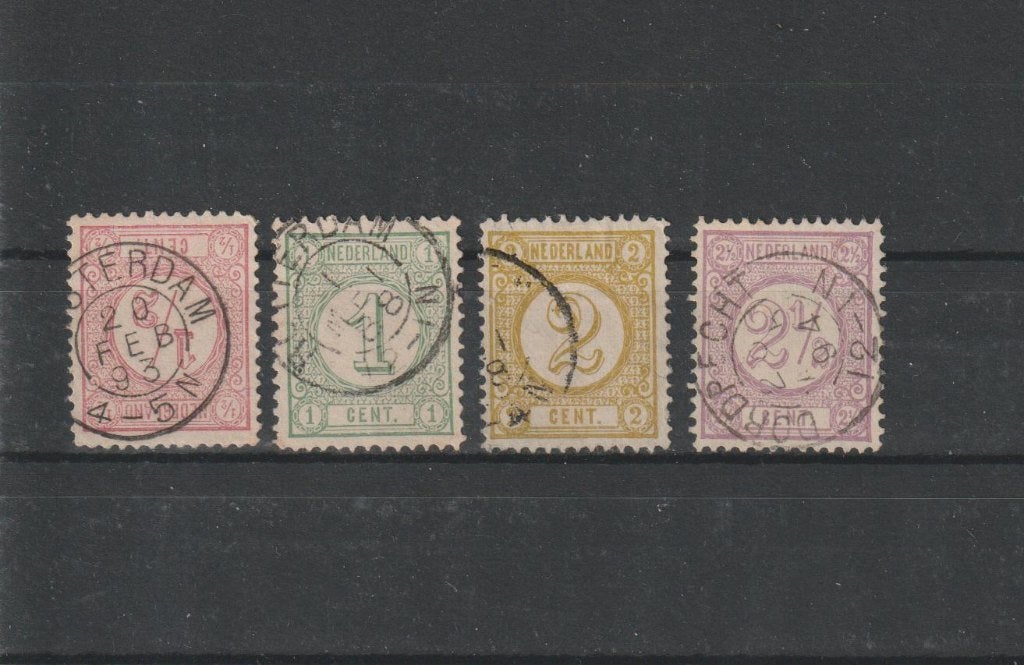 Nederland 1876, NVPH 30 t/m 33, Gestempeld., Ophalen of Verzenden, T/m 1940, Gestempeld