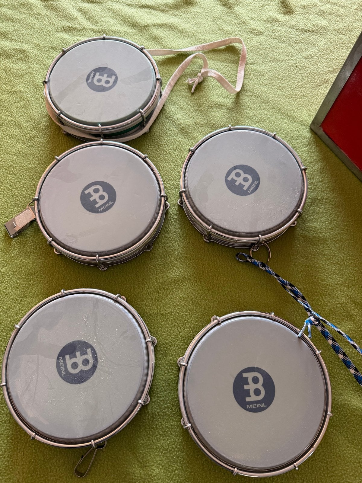 Set van 5 Meinl vinger-tamboerijnen / mini-tamboerijnen, Ophalen, Gebruikt, Overige merken