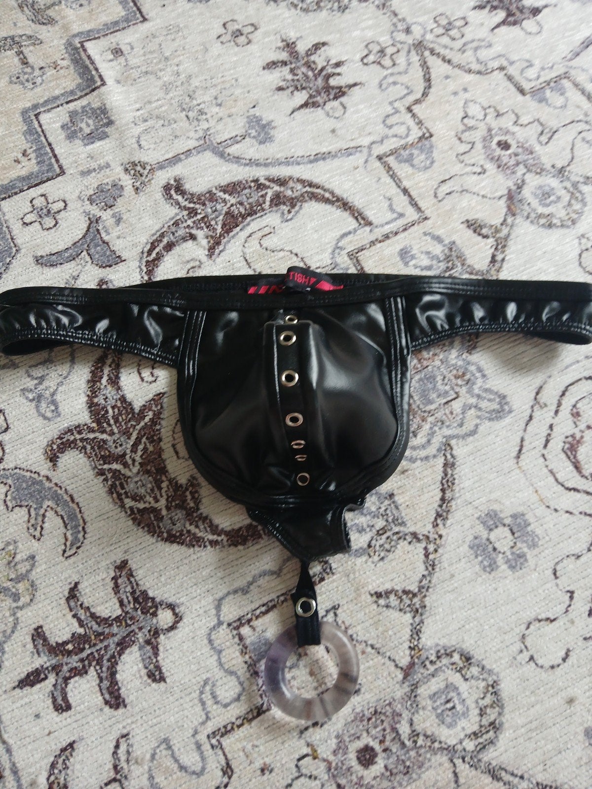 Zwarte leren jockstrap met ring, Ophalen of Verzenden, Zwart, Onbekend, Overige typen