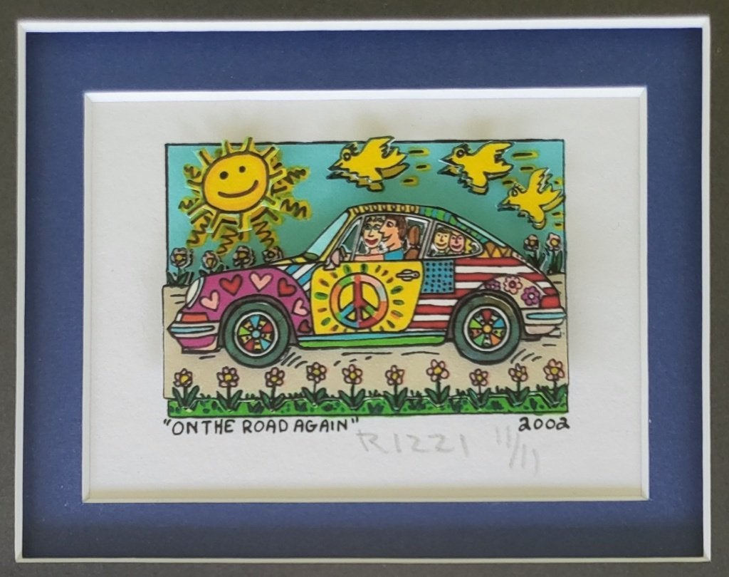 James Rizzi - On the road again "Porsche 911", Antiek en Kunst, Kunst | Litho's en Zeefdrukken, Gelimiteerde oplage, Verzenden
