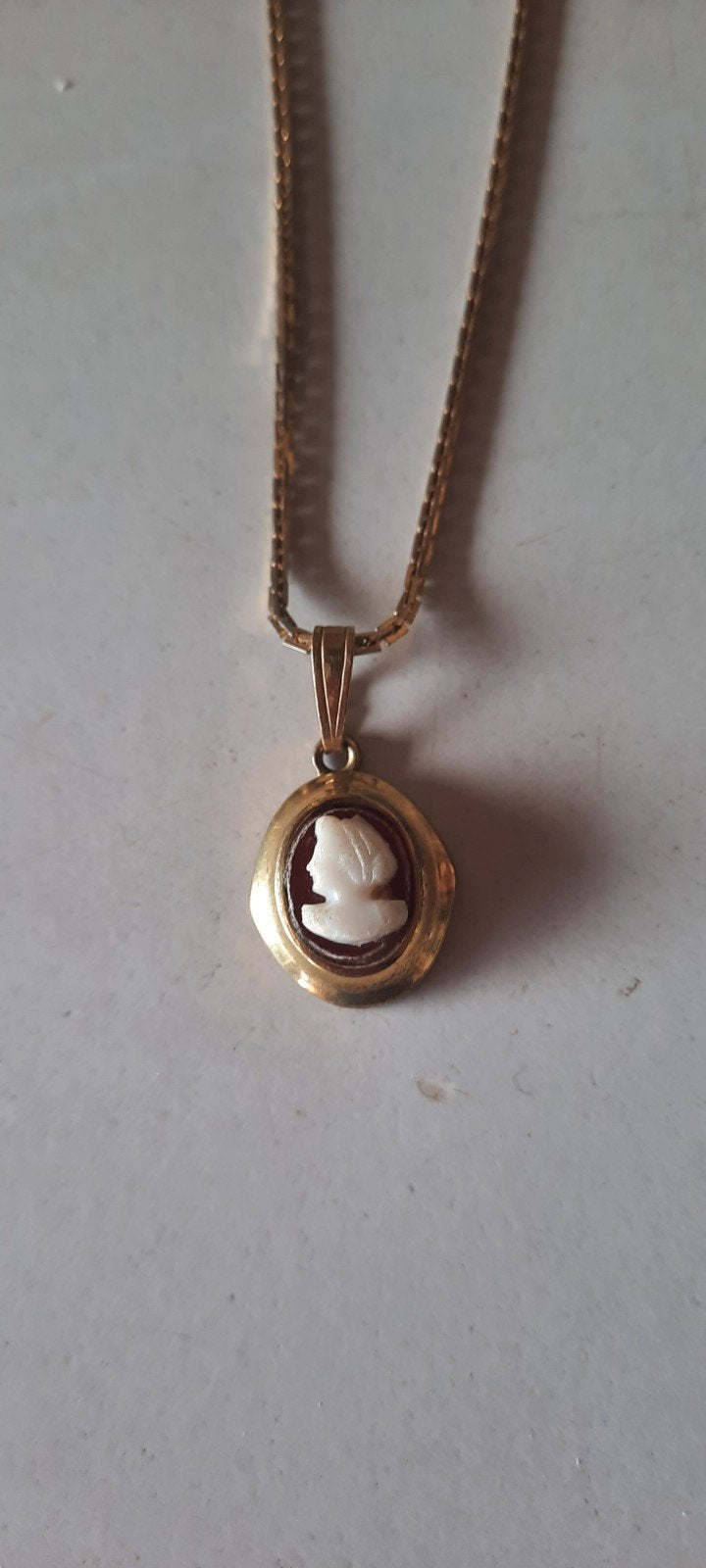 Antieke ketting doublé gouden camee hanger - Andreas Daub, Ophalen of Verzenden, Overige materialen, Ketting
