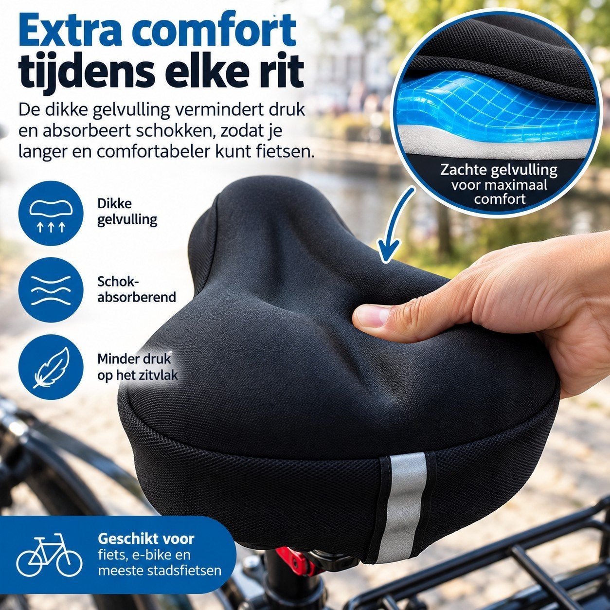 Gel Zadelhoes Fiets met Regenhoes Anti-Slip Comfort, Verzenden, Nieuw, Onbekend