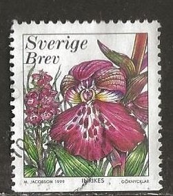 Zweden 22, orchidee, Verzenden, Zweden, Gestempeld