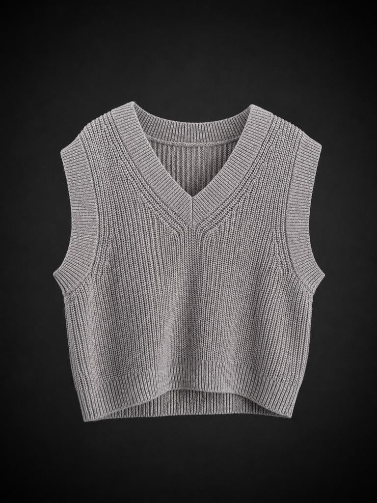 Grijze Ribgebreide Spencer H&M Divided - Maat S - ZGAN, H&M Divided, Ophalen of Verzenden, Zo goed als nieuw, Maat 36 (S)