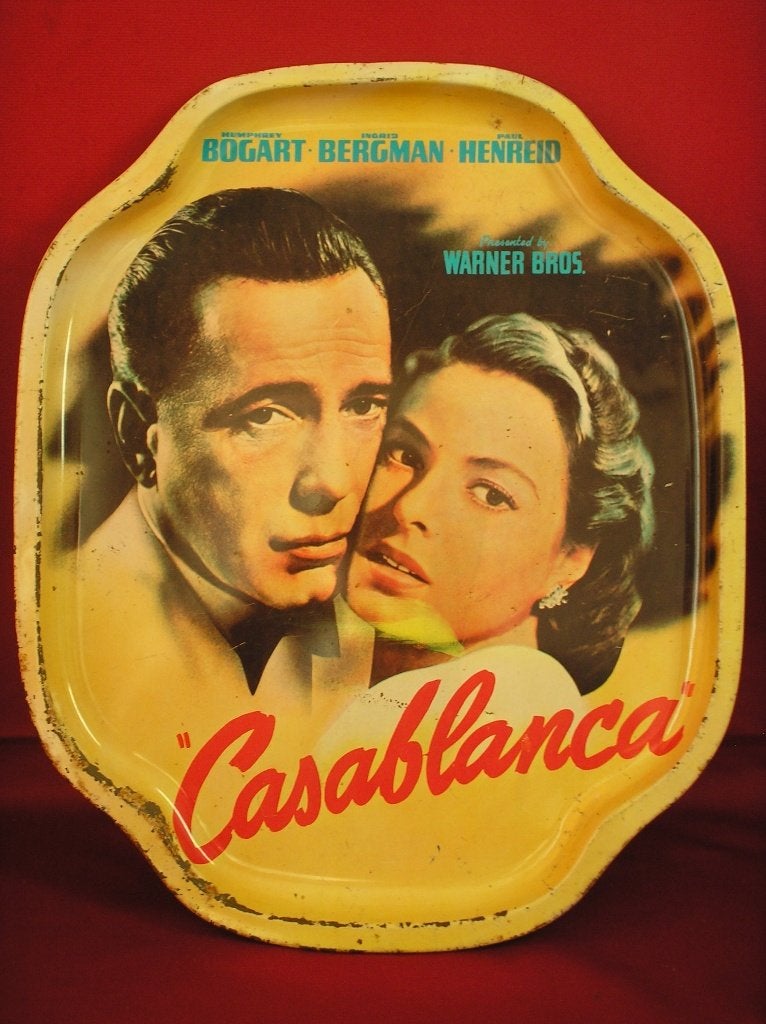 Oud Blikken Dienblad van Film Casablanca, Ophalen of Verzenden, Gebruikt, Overige