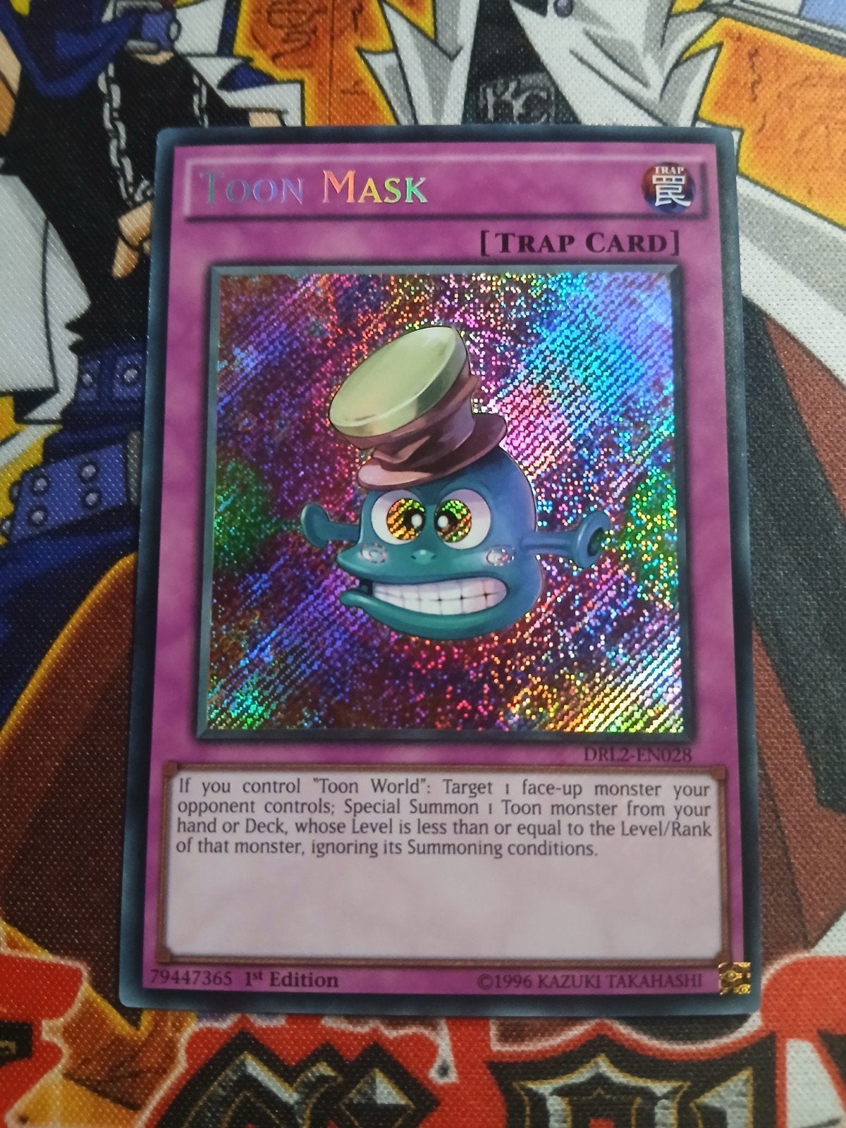 Toon Mask - Secret Rare DRL2 - Yu-Gi-Oh, Ophalen of Verzenden, Zo goed als nieuw, Foil