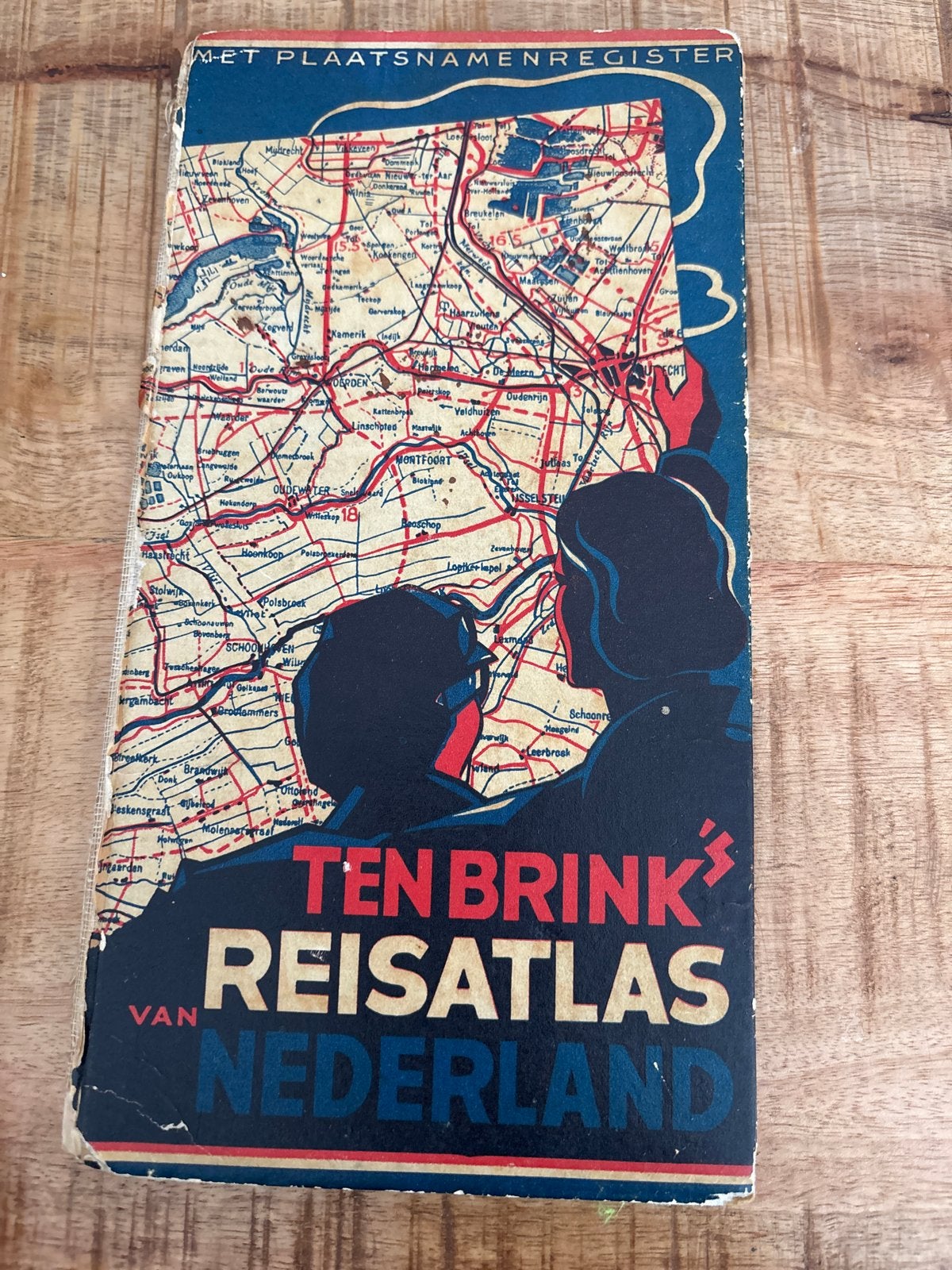 Ten Brink's Reisatlas van Nederland - Oude Kaart, Boeken, Atlassen en Landkaarten, Gelezen, Overige atlassen, Ophalen of Verzenden