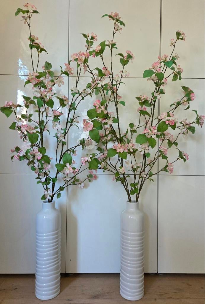 2 grote vazen (pot&vaas) met XXL 150 cm Silk-ka kunstbloemen, Binnen, Silk-ka, 150 cm, Ophalen of Verzenden