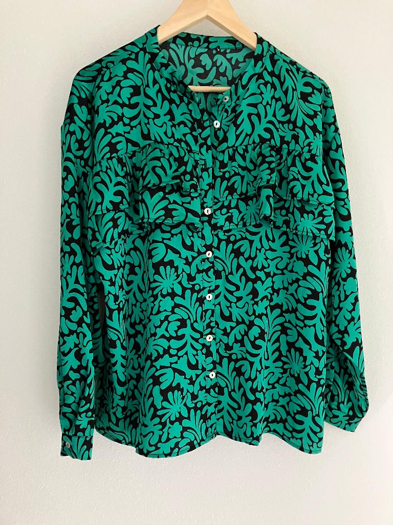 Cecil blouse met ruches en grafische print maat XL groen, Maat 46/48 (XL) of groter, Ophalen of Verzenden, Zo goed als nieuw, Cecil