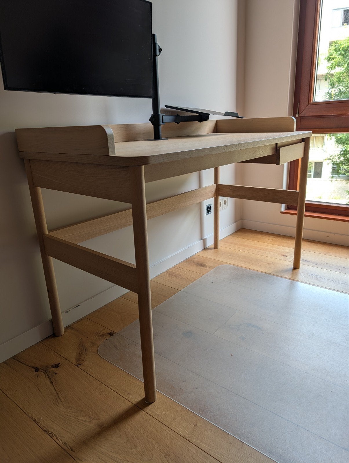 Maisons du Monde Eikenhouten Bureau/oak desk (120x60 cm), Huis en Inrichting, Ophalen, Zo goed als nieuw