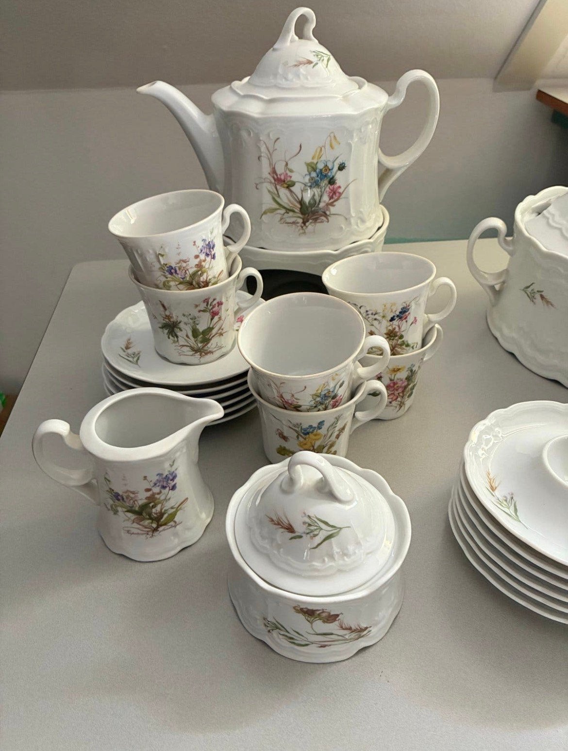 6-persoons botanisch servies Seltmann Weiden Bavaria jaren50, Ophalen of Verzenden