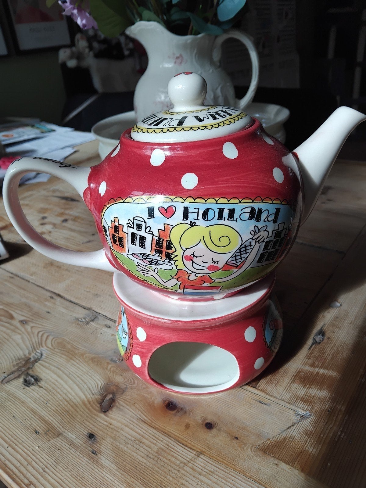 Theepot en theelichtje, Ophalen of Verzenden, Nieuw, Aardewerk, Overige typen