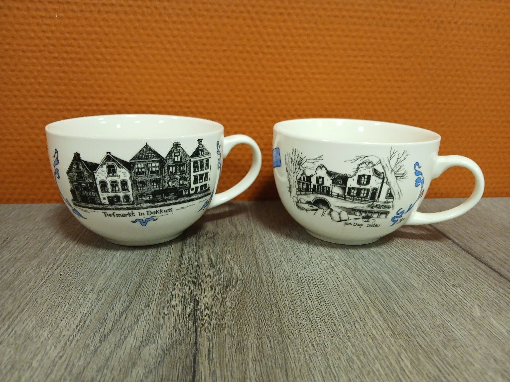 Elfstedentocht mokken, Ophalen of Verzenden, Zo goed als nieuw, Overige stijlen, Kop(pen) en/of Schotel(s)