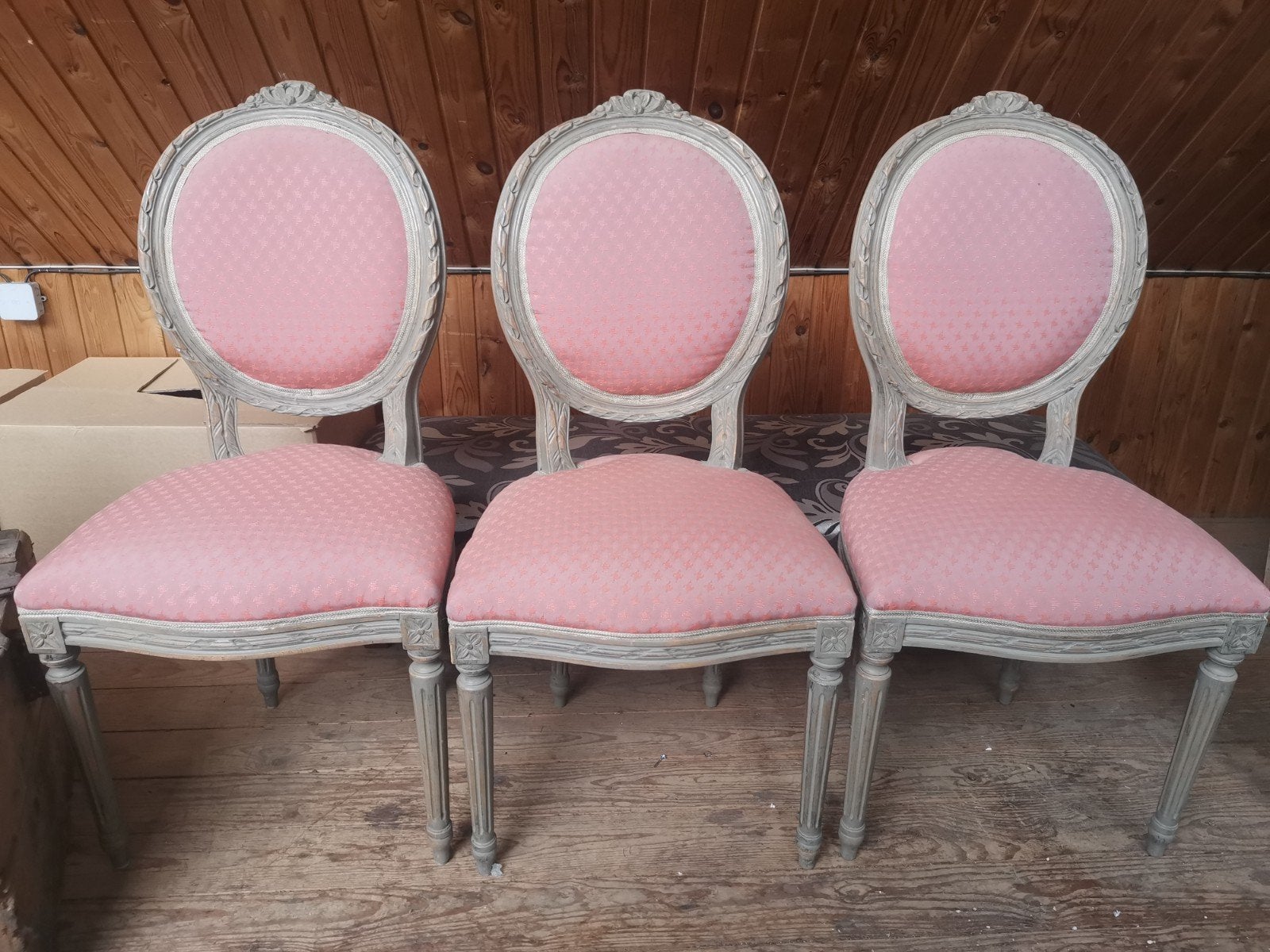Set van 6 medaillon eetkamerstoelen, Ophalen