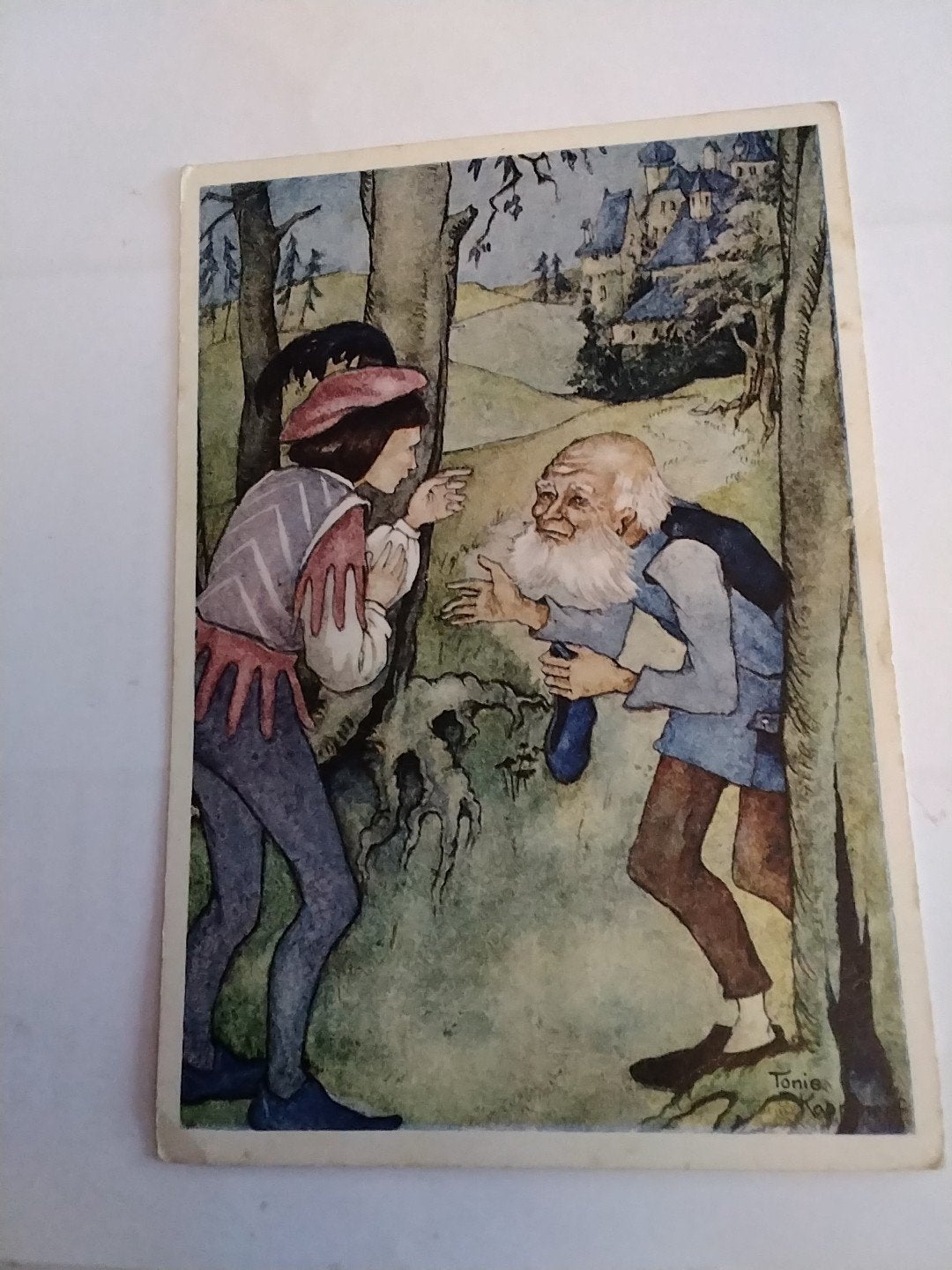 Sprookjeserie  kaart 5  Doornroosje - Toni Koornneef, Verzamelen, Ophalen of Verzenden