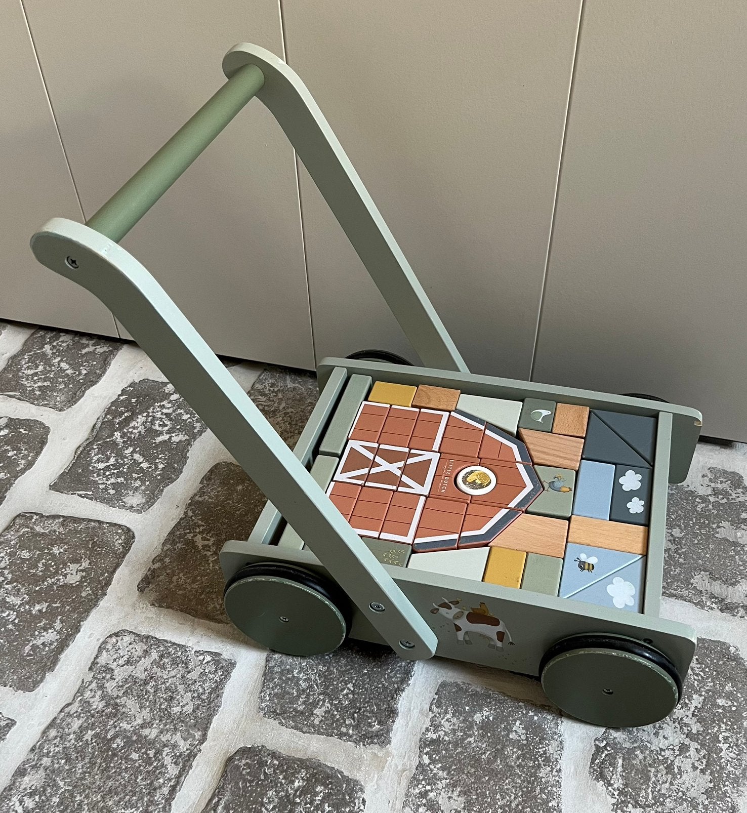 Little Dutch blokkenkar, Kinderen en Baby's, Ophalen of Verzenden, Zo goed als nieuw, Duw- of Trekspeelgoed