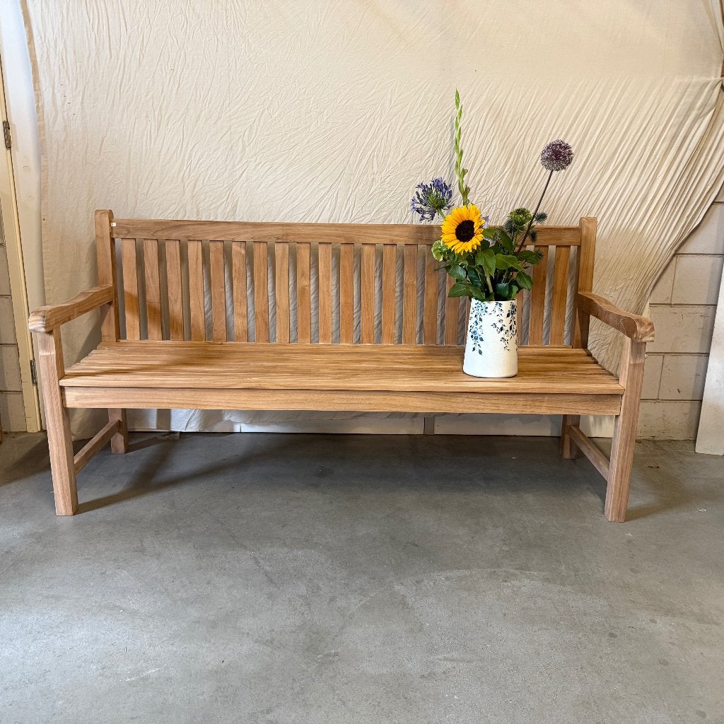 houten tuinbank teak- 180 cm breed - Gratis bezorgd, Tuin en Terras, Tuinbanken, TTM Wonen, Meubels – (Perzische) Tapijten en Woonaccessoires