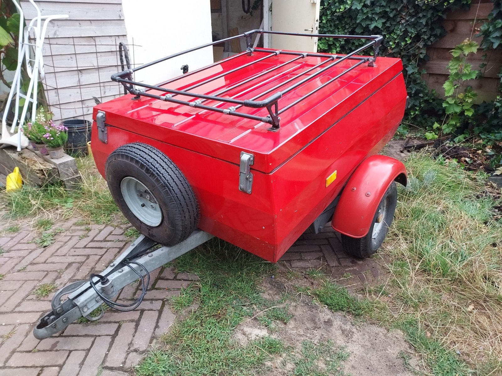 aanhangwagen klein rood oldtimer, Auto diversen, Ophalen, Gebruikt