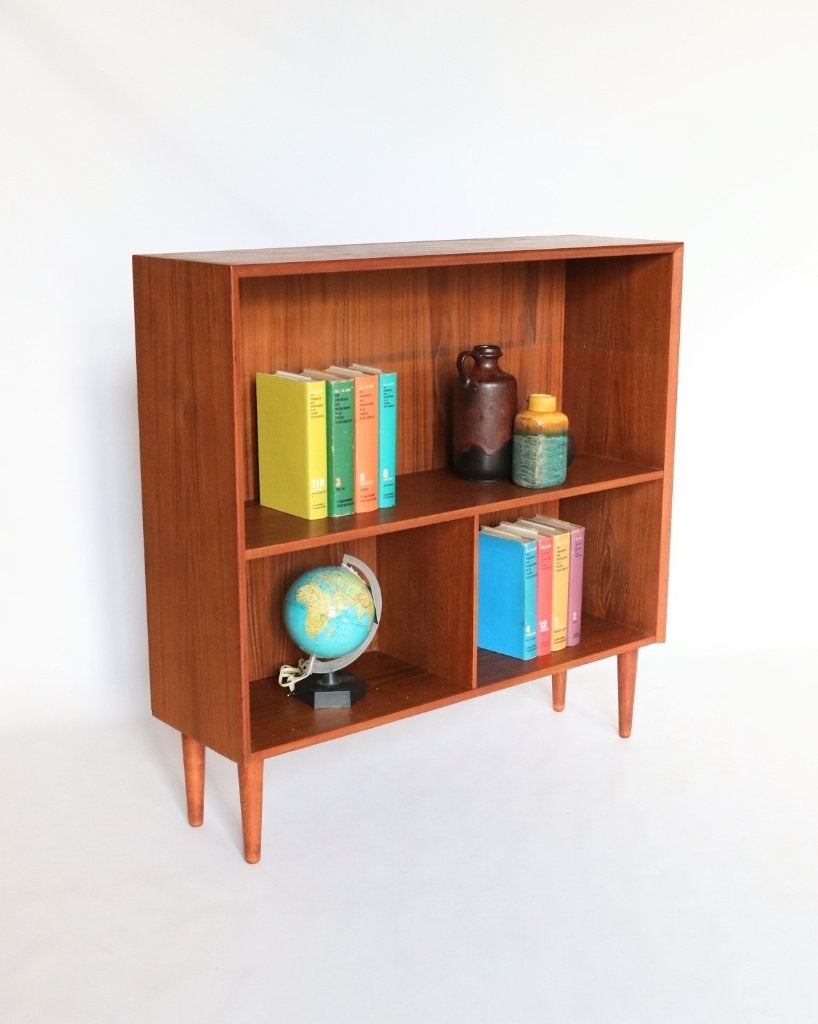 Vintage teak boekenkast Eric Brouer, Ophalen, Met plank(en), 100 tot 150 cm, Teakhout