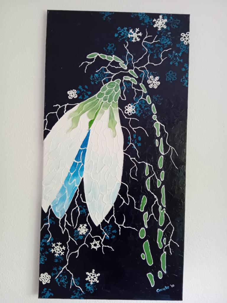Schilderij sneeuwklokje., Ophalen